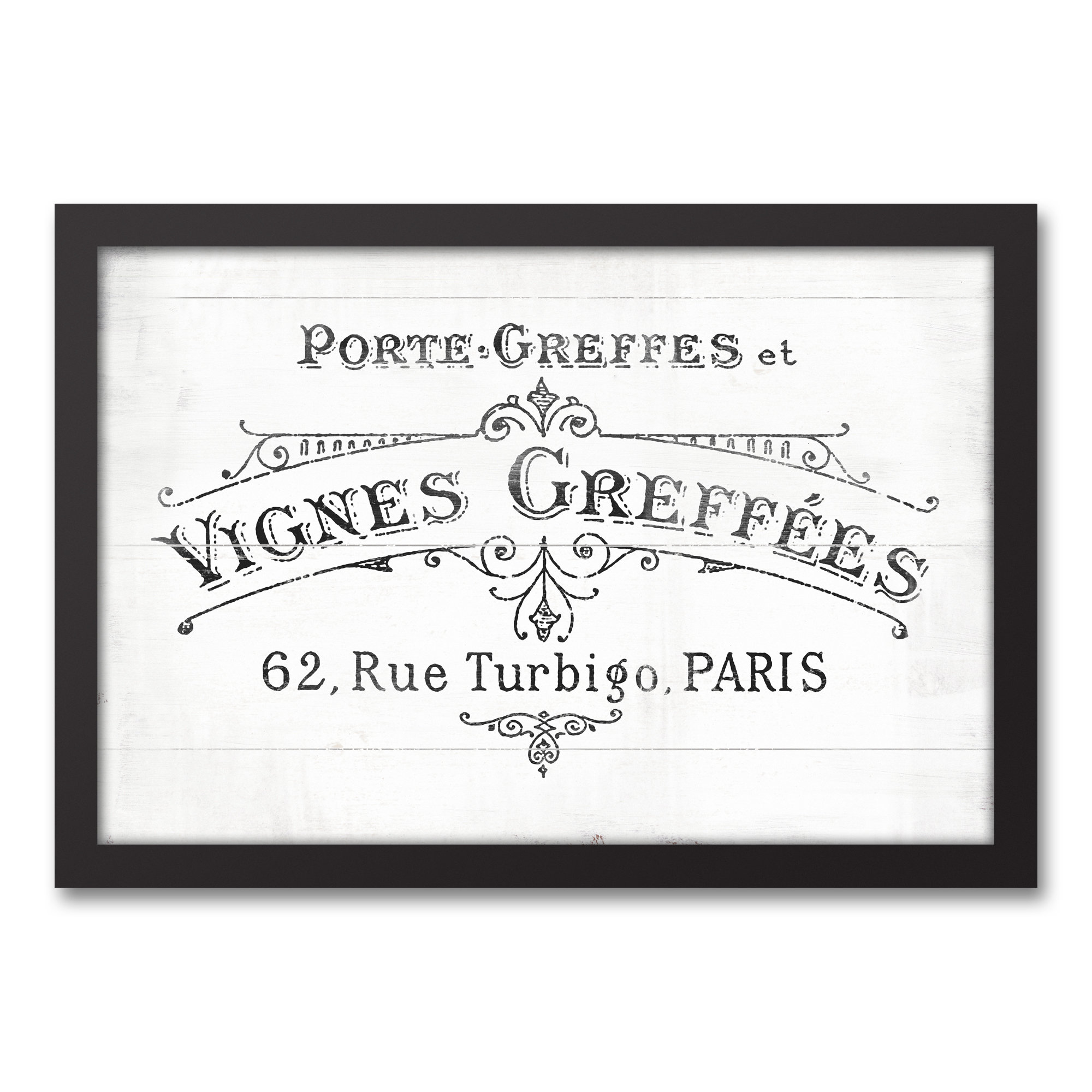 Williston Forge Vintage Wine Label Paris Framed Graphic Art Print On Canvas Wayfair