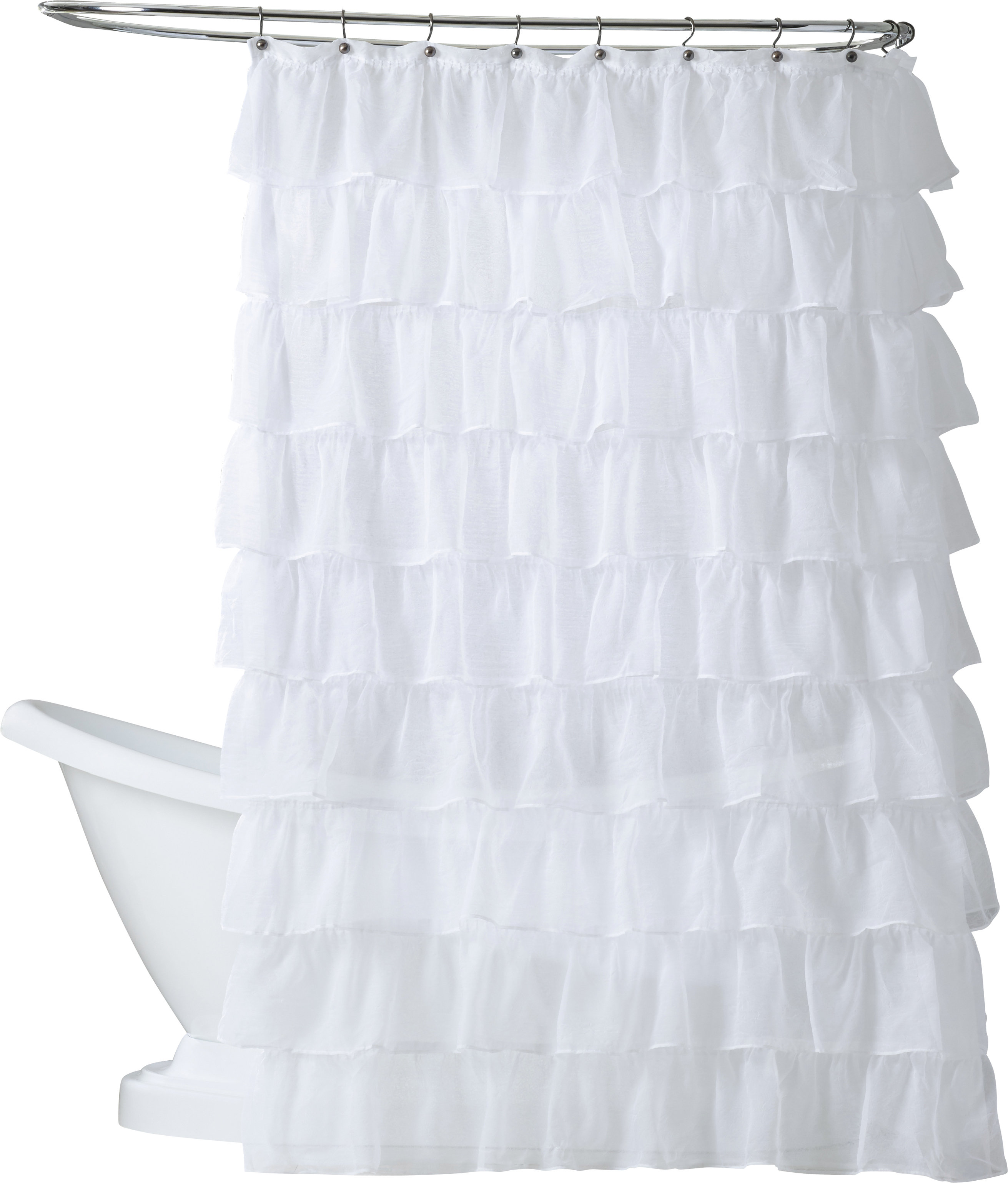Ophelia Co Atia Voile Ruffled Tier Single Shower Curtain Ophelia Co Atia Voile Ruffled Tier