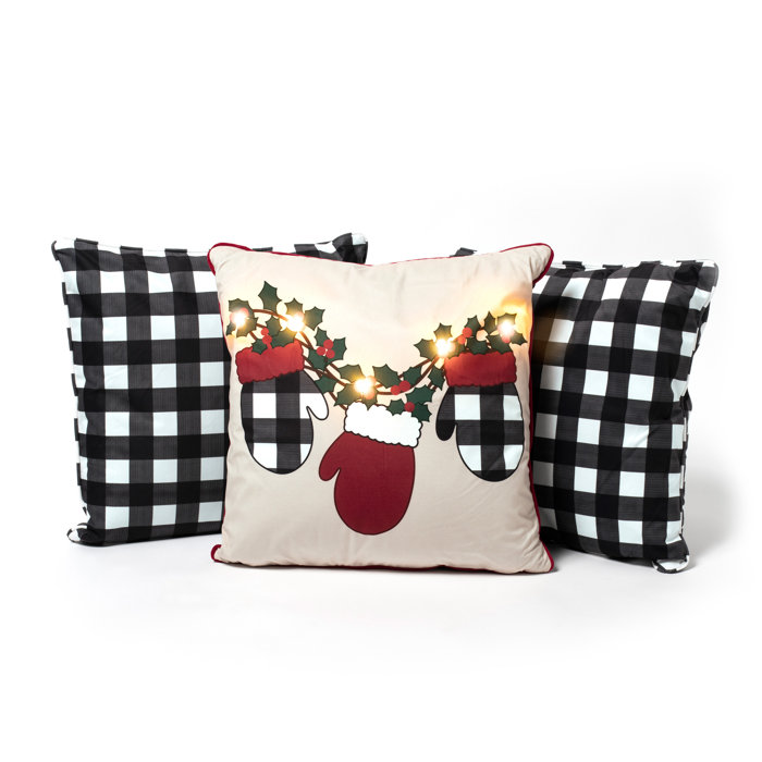 Sure Fit Mittens And Garland Light Up Throw Pillow Wayfair Ca