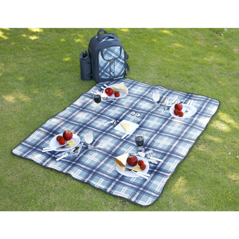 VonShef 4 Person Picnic Backpack with Cooler Compartment & Reviews Wayfair