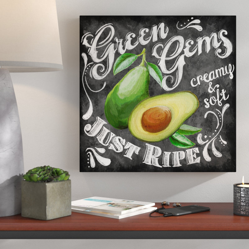 Wrought Studio Chalkboard Avocado Acrylic Painting Print On Wrapped Canvas Wayfair