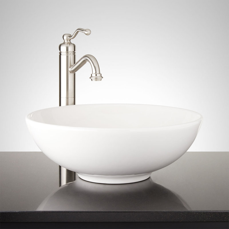 Signature Hardware Sarasota Round Fireclay Vessel Sink Wayfair