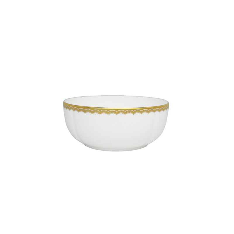 Prouna Antique Gold Bone China All Purpose / Cereal Bowl | Perigold