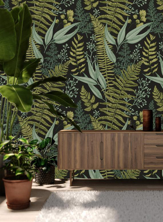 Bungalow Rose Michale Removable Fern Botanical 4 17 L X 25 W