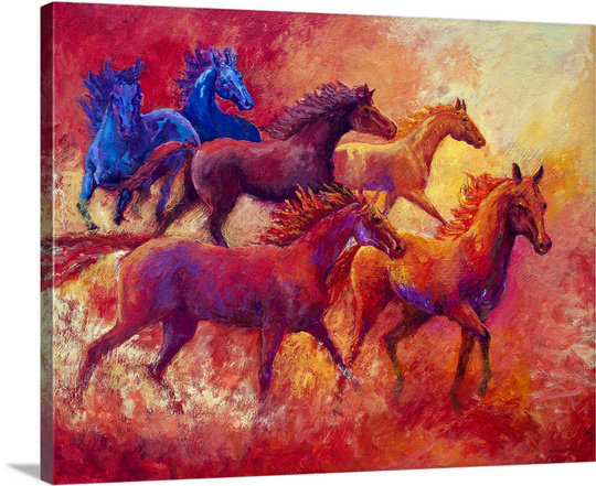 Canvas On Demand Bring The Mares Home By Marion Rose Painting