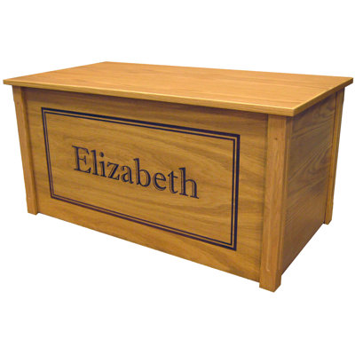 Netto Oak Toy Box With Shadow Bold Font Dream Toy Box