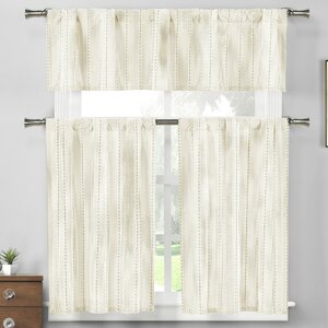 Wellfleet 3 Piece Polycotton Kitchen Curtain Set