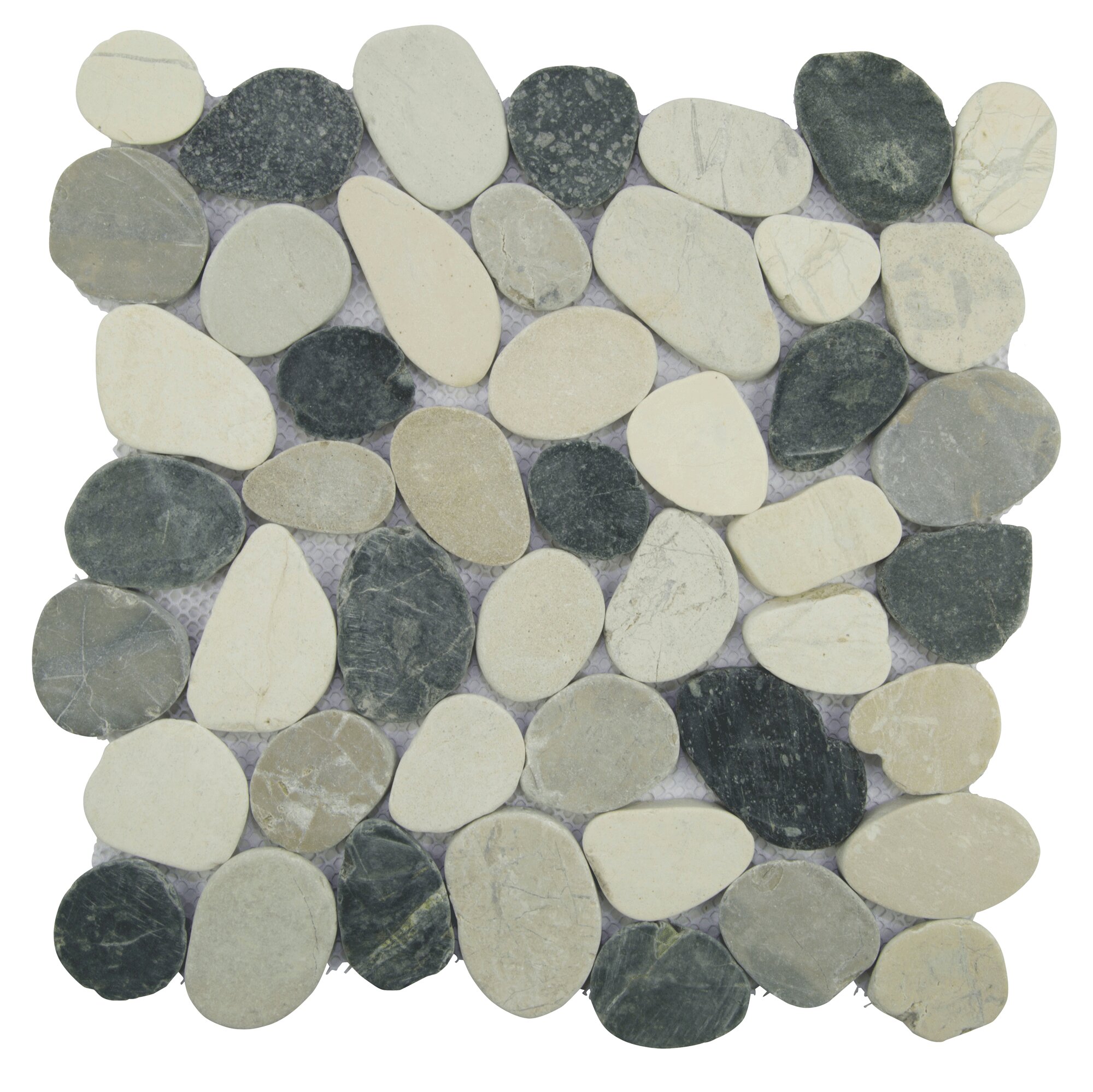 Black Natural River Rock Mosaic Stone Pebble Tile 30 sq ft