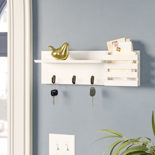 Key Organizers You Ll Love Wayfair Greenside Utility 18 W X 6 H 4 25 D Shelf With Pocket And Hanging Hooks