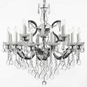 Clemence 18-Light Wrought Iron Crystal Chandelier