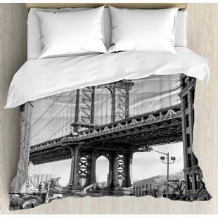 Bridge Street Bedding Wayfair Landscape Brooklyn New York Usa Landmark Bridge Street With Cars Photo Duvet Set