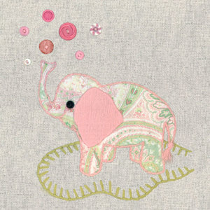 Vintage Elephant Pink Canvas Art