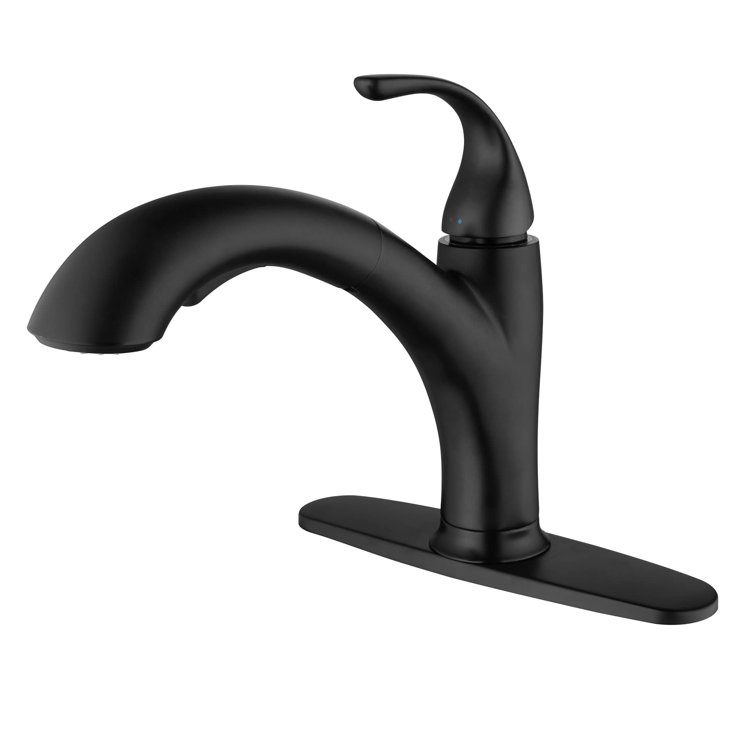 Pull Out Kitchen Faucet Single Hole Kitchen Sink Faucet With Sprayer Single  Handle Matte Black Modern Solid Brass Vanity Basin Mixer Tap With Valve ...