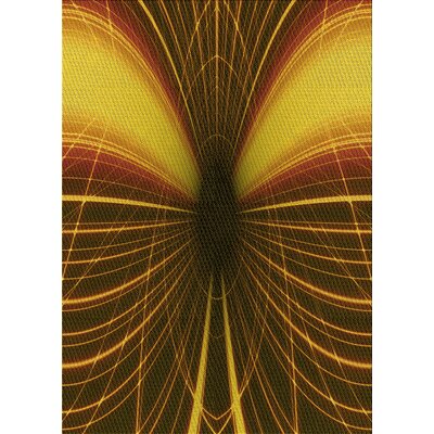 Abstract Wool Yellow Area Rug East Urban Home Rug Size: Rectangle 5' x 8'
