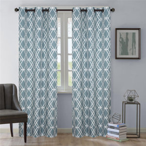 Magnus Geometric Grommet Curtain Panels (Set of 2)