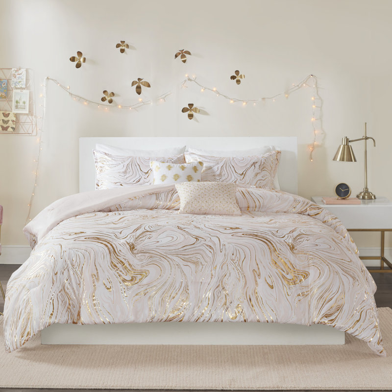 Mercer41 Ariya Metallic Printed Comforter Set Reviews Wayfair