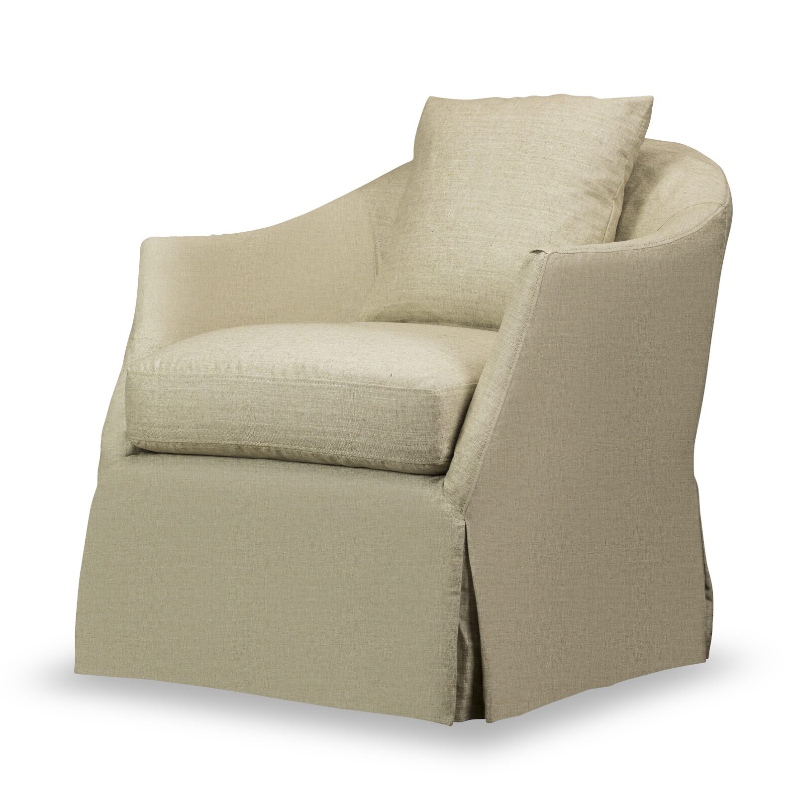 slipcovered swivel glider chair