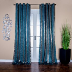 Cosmopolitan Geometric Semi-Sheer Grommet Single Curtain Panel