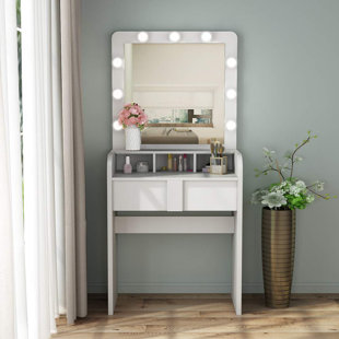 lighted desk mirror