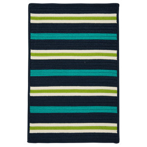 Painter Stripe Navy Waves Indoor/Outdoor Area Rug
