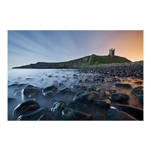Sunrise with Fog at Dunstanburgh Castle 1.9m x 2.88m Textured Matte Peel & Stick Wall Mural East Urban Home