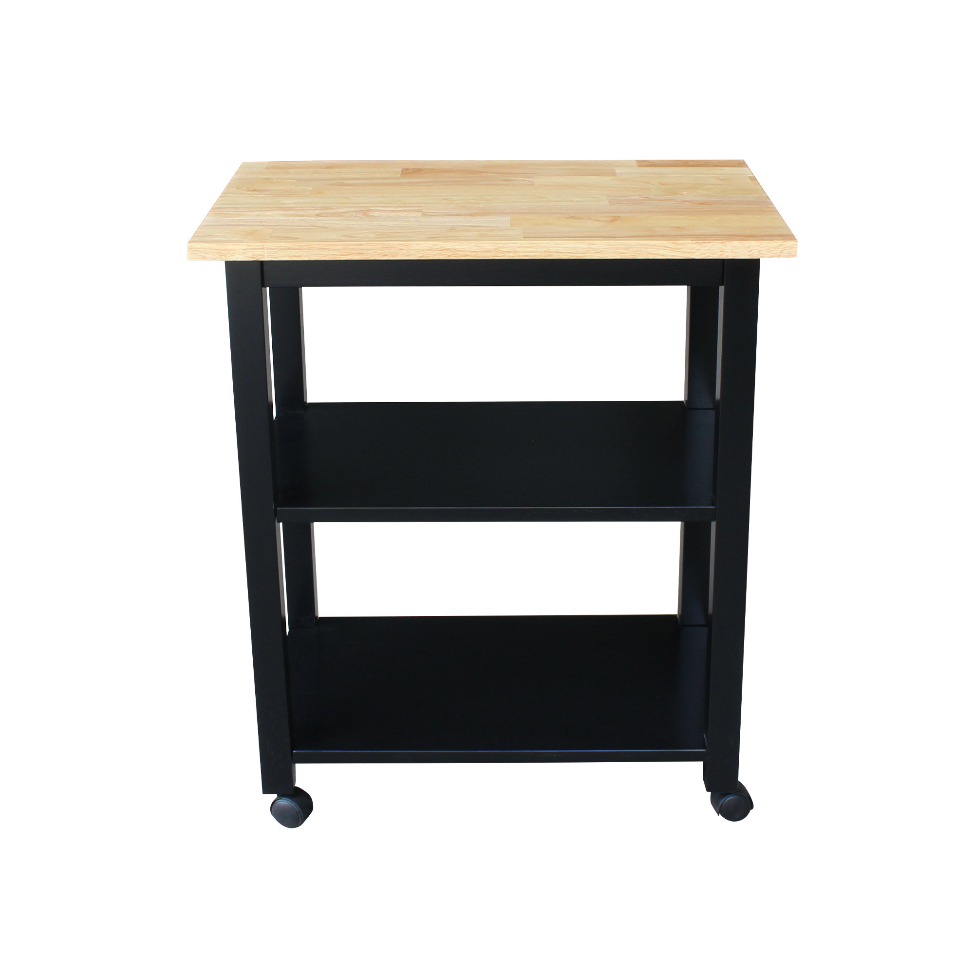 August Grove Rolen Kitchen Cart With Butcher Block Top Reviews