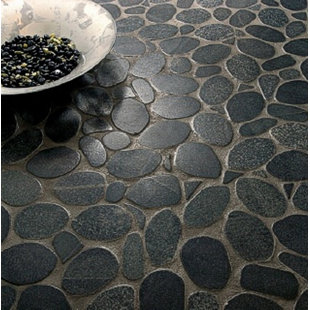 Black Pebble Tile You Ll Love Wayfair Flat Rivera Pebbles 12 X Mosaic In Black By Emser Tile