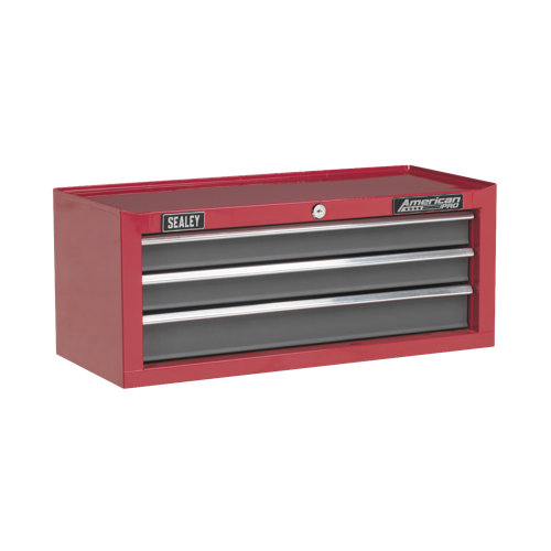 Sealey AP22309BB Mid-Box 3 Drawer with Ball Bearing Slides - Red/Grey