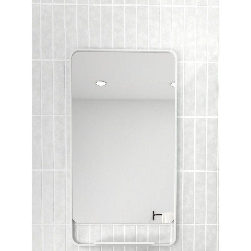 Glass Warehouse Radius Corner With Shelves Bathroom Mirror