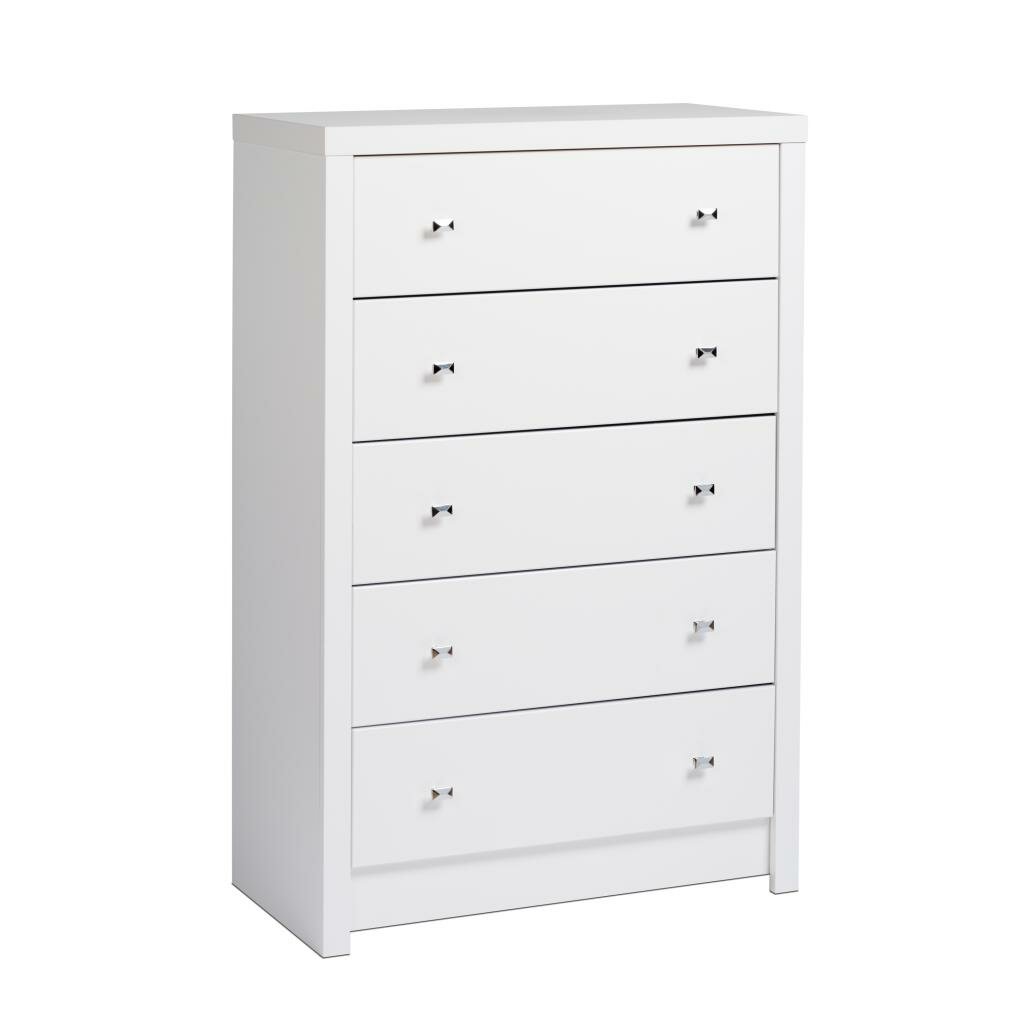 Ebern Designs Tidworth White 5 Drawer Chest Reviews Wayfair