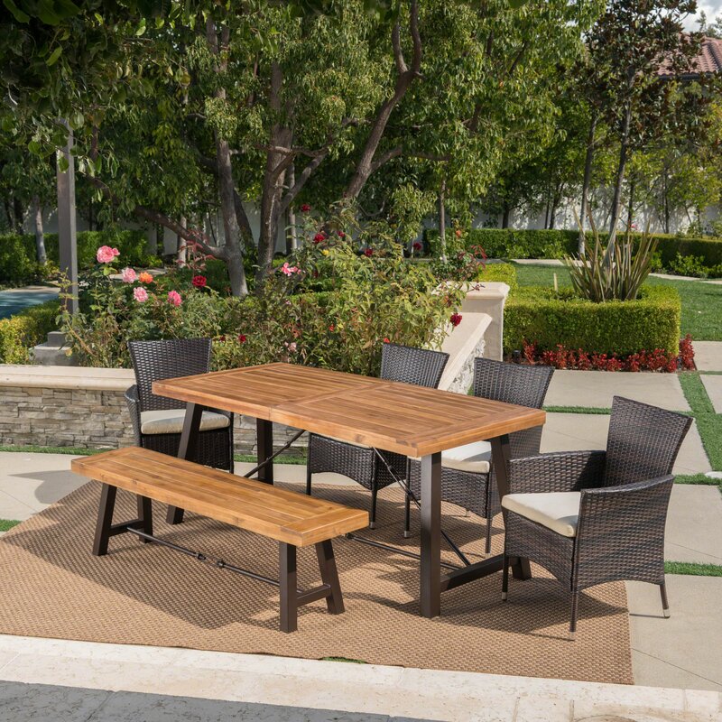 Antora Outdoor 6 Piece Dining Set with Cushions