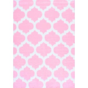 Rosemarie Faux Sheepskin Pink Area Rug