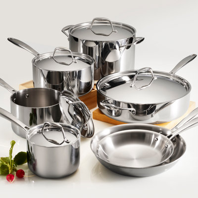 Tramontina Gourmet Tri-Ply Clad 12 Piece Stainless Steel Cookware Set Tramontina