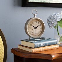 Oakland Interiors Silver Pendulum Hanging Table Mantel Clock 25cm Metal Roman Numerals Modern Home Decor