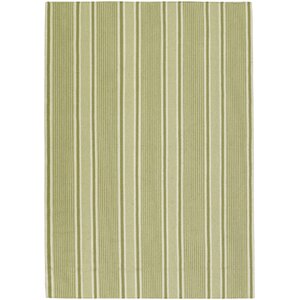 Farmhouse Stripes Green Area Rug