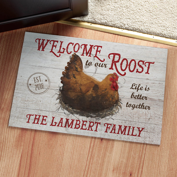 Horrell Welcome To Our Roost Personalized 27 In X 18 In Non Slip Outdoor Door Mat