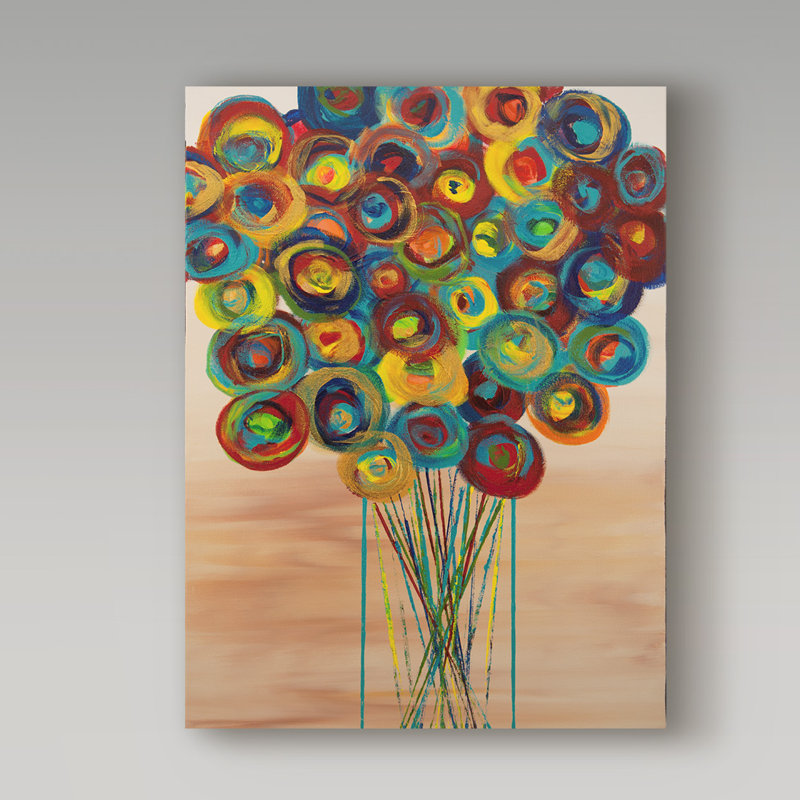 Trademark Art Abstract Oil Flowers Acrylic Painting Print On