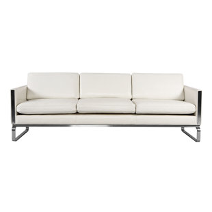 Modern Contemporary White Leather Sofas You Ll Love Wayfair Quickview