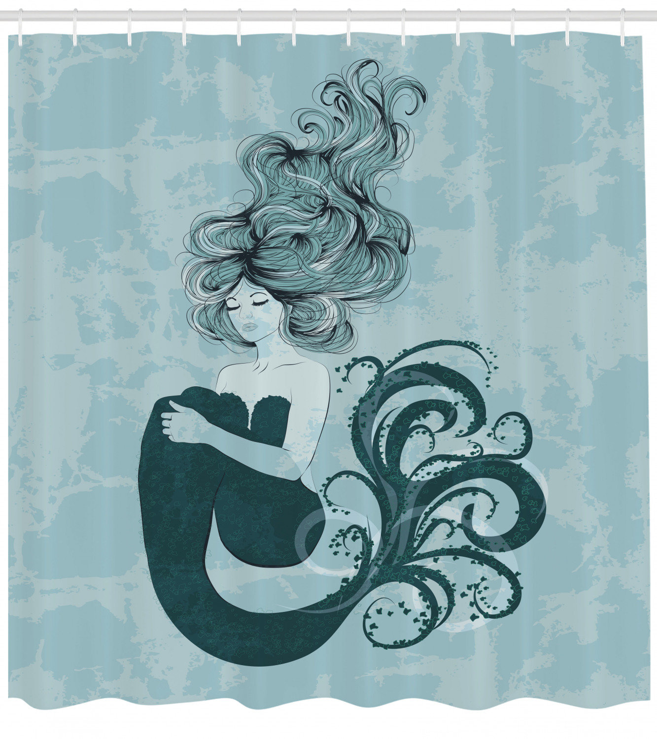 East Urban Home Mermaid Shower Curtain Set Hooks Wayfair