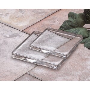 Square Glass Candle Plate (Set of 2)