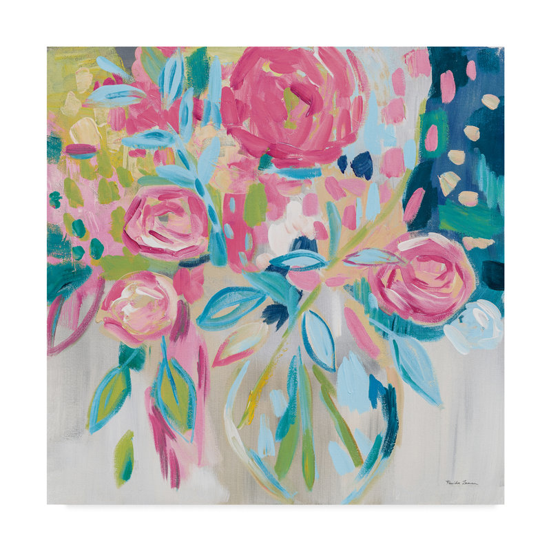 East Urban Home Summer Pink Floral Acrylic Painting Print On