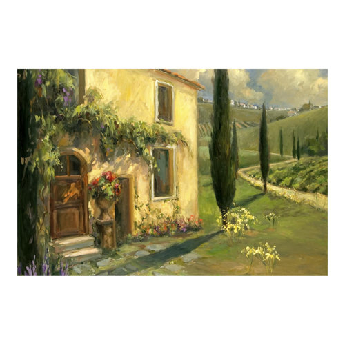 Italian Landscape - Cypress 1.9m x 2.88m Textured Matt Peel & Stick Wall Mural East Urban Home