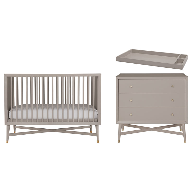 Mcpartland Mid Century 3 In 1 Convertible Standard 2 Piece Nursery Furniture Set Mcpartland Mid Century 3 In 1 Convertible Standard 2 Piece Nursery Furniture Set