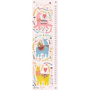 Three Sweet Llamas by Irene Chan Canvas Growth Chart