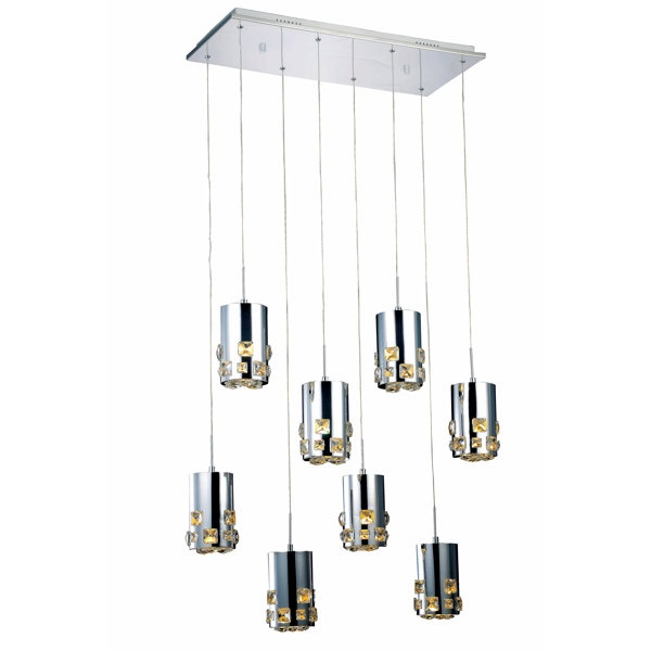 Everly Quinn Verline 8 Light Cluster Drum Led Pendant Wayfair