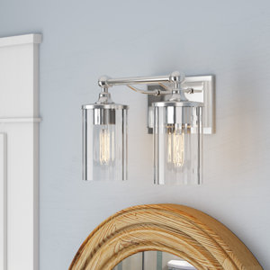 Hague 2-Light Vanity Light with Clear Beveled Glass