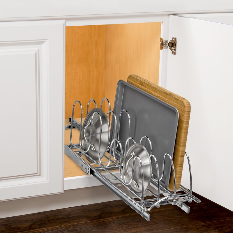 Professional Slide-Out Pan Lid Holder Kitchenware Divider