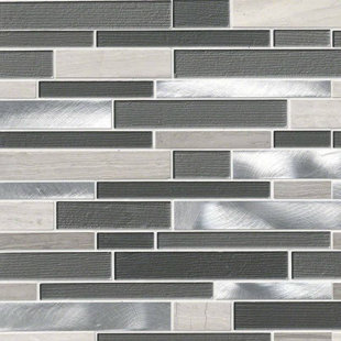 Metal Backsplash Tile You Ll Love Wayfair Urban Loft Interlocking Pattern Random Sized Gl Stone Metal Tile In Gray