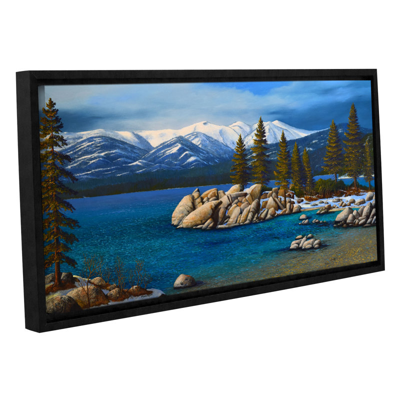 Loon Peak Winter At Sand Harbor Lake Tahoe Framed Painting Print