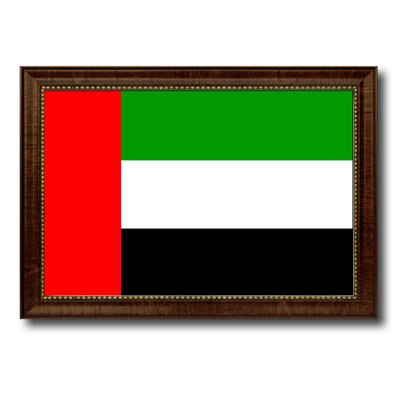 'United Arab Emirates Country Flag' Framed Graphic Art Print on Canvas Spot Color Art Frame Color: Black Framed, Size: 27